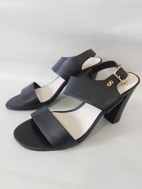 Cole Haan Women Open Toe Buckle Comfort Block Heel Slingback Dress Sandals 6.5 B